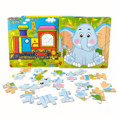 Wooden Jigsaw Puzzle Transportation and Marine Animal Toy