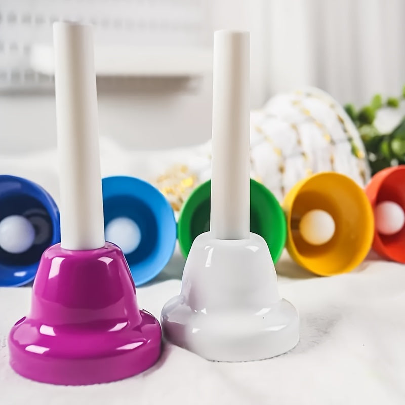 8 Note Hand Bells Set Adults Clear Sound with Handles Festive Celebrations