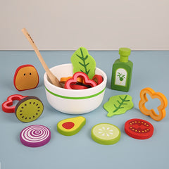 Wooden Salad Kitchen Toy Set - Fun Cognitive Puzzle Game