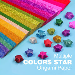 360pcs Vibrant Glitter Star Origami Paper Strips - Creative Decoration