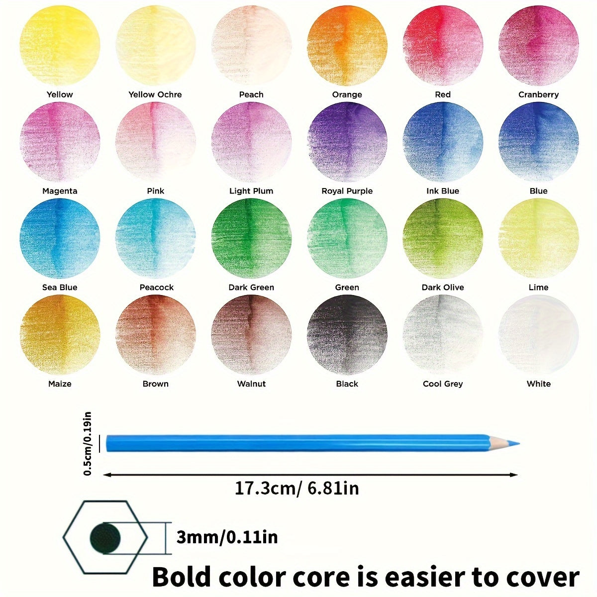 Vibrant Colored Pencils Set for Art Drawing