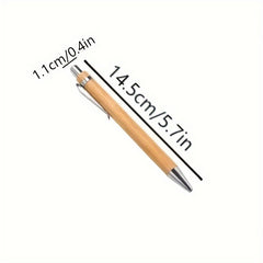 5pcs Bamboo Pens Natural Wood Press Ball Pen