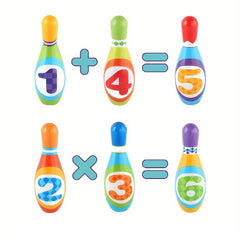 Kids Bowling Set with Soft Cotton Balls and Numbered Pins