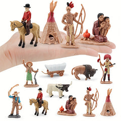 Western Cowboy Scene Model Toy Set