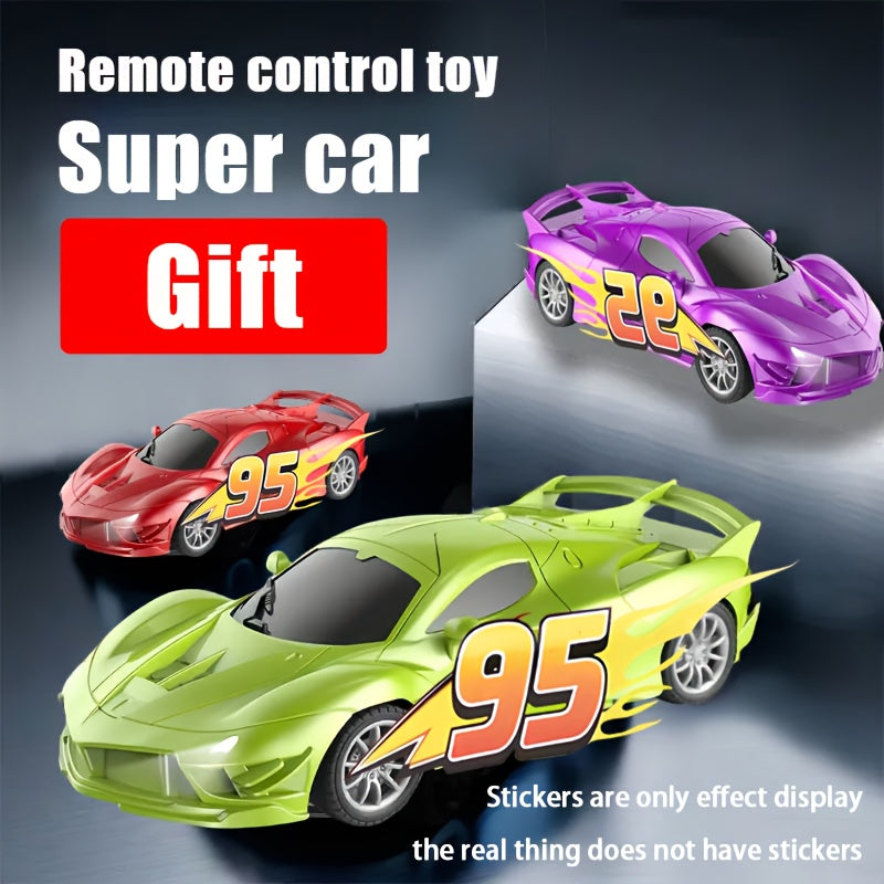 Remote Control Toy Car with Stickers for Indoor & Patio Play