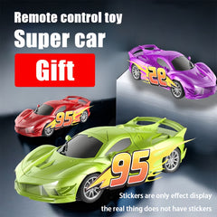 Remote Control Toy Car with Stickers for Indoor & Patio Play