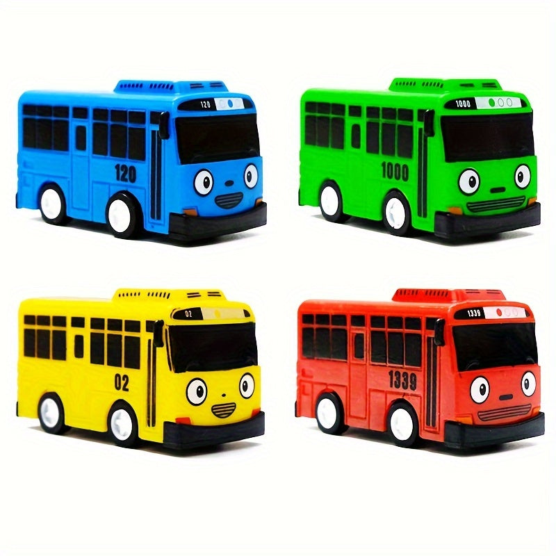 5pcs Colorful Mini Bus Set 1 64 Scale School Buses Durable Plastic Toy Vehicles