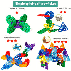 98pcs Snowflakes Building Blocks Puzzle DIY Assembly Educational Toys