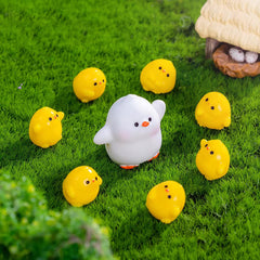 10pcs Yellow Duck Family Resin Figurines for Outdoor Play & Home Decor