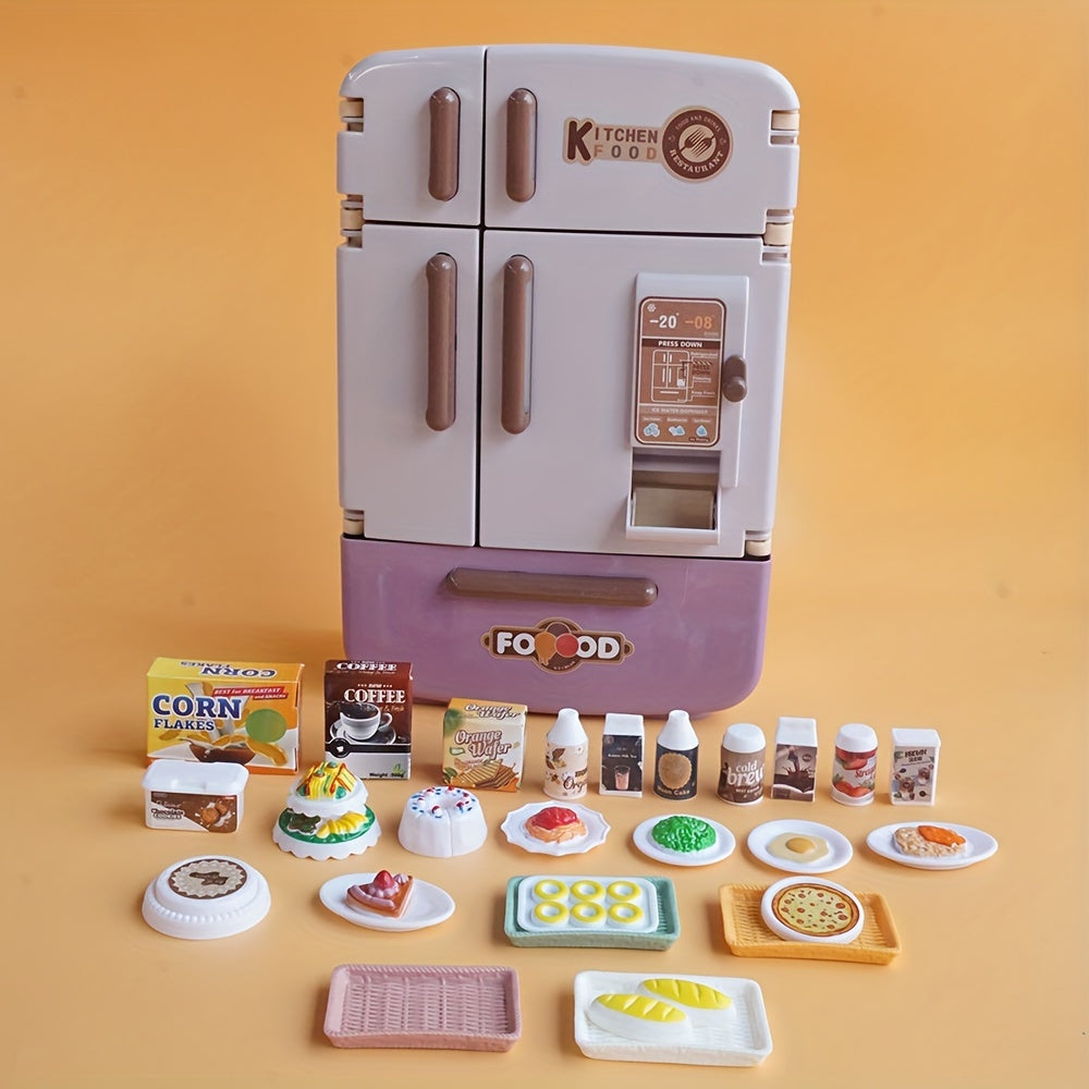 Home Kitchen Toy Set with Double Door Refrigerator