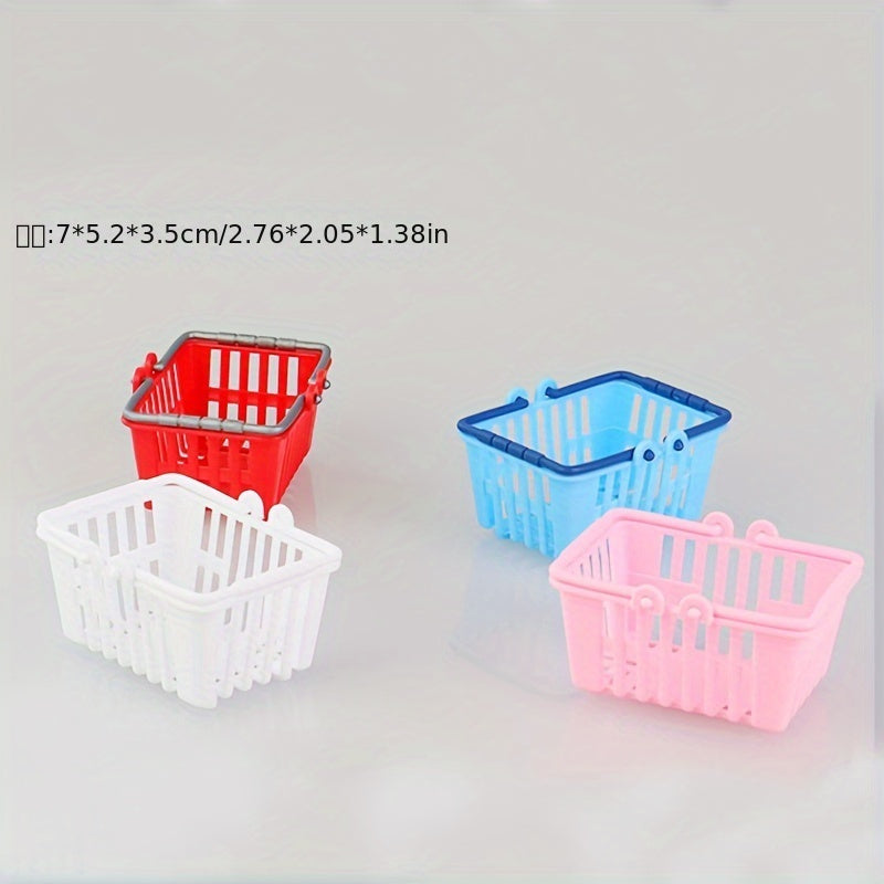 4pcs Mini Shopping Basket Toys Supermarket Basket Dollhouse Decor Furniture