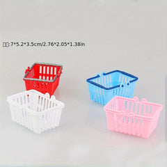 4pcs Mini Shopping Basket Toys Supermarket Basket Dollhouse Decor Furniture