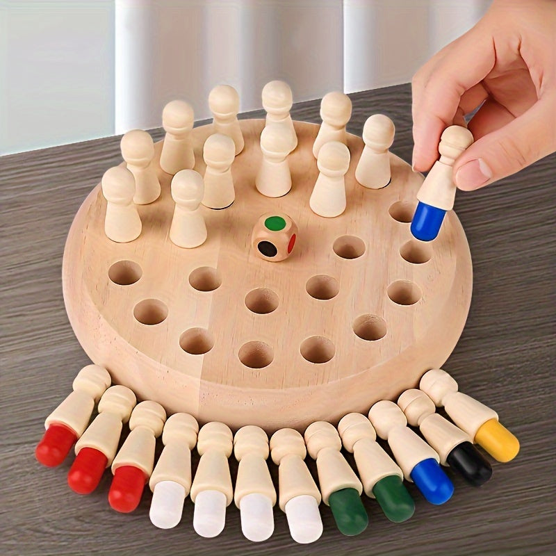 Wooden Memory Match Stick Chess Game Educational Puzzle for Kids & Adults