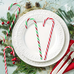 Set of 10 Acrylic Candy Cane Ornaments Christmas Tree Hanging Decorations