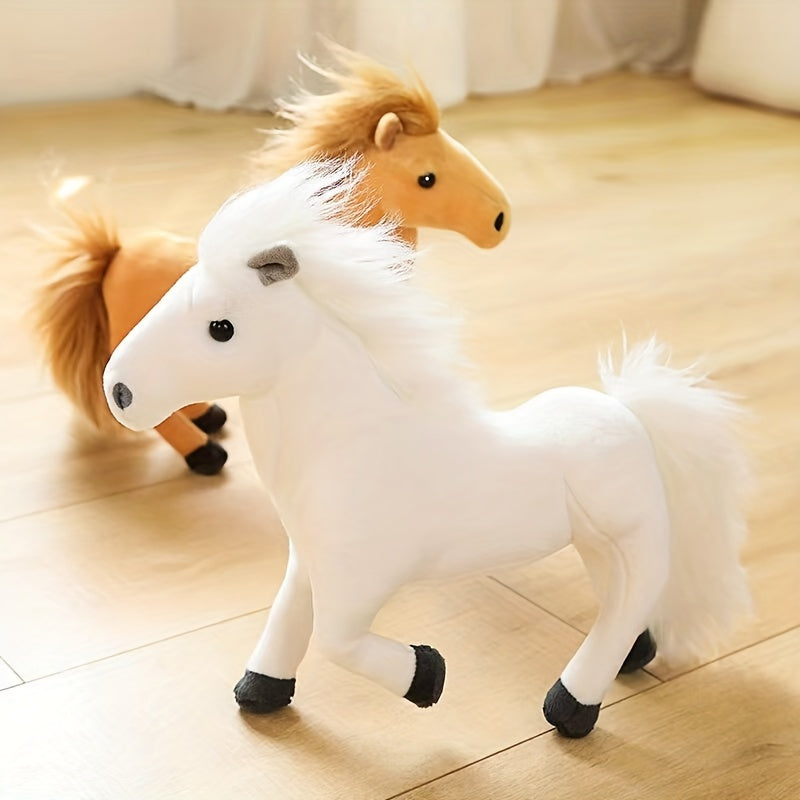 Horse Plush Toy Simulation Pony Doll Soft Stuffed Animal