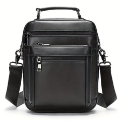 Casual Men's Leather Messenger Bag Shoulder Bag with Multiple Pockets