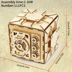 3D Wooden Puzzle Password Box Safe Box Model Toy DIY Password