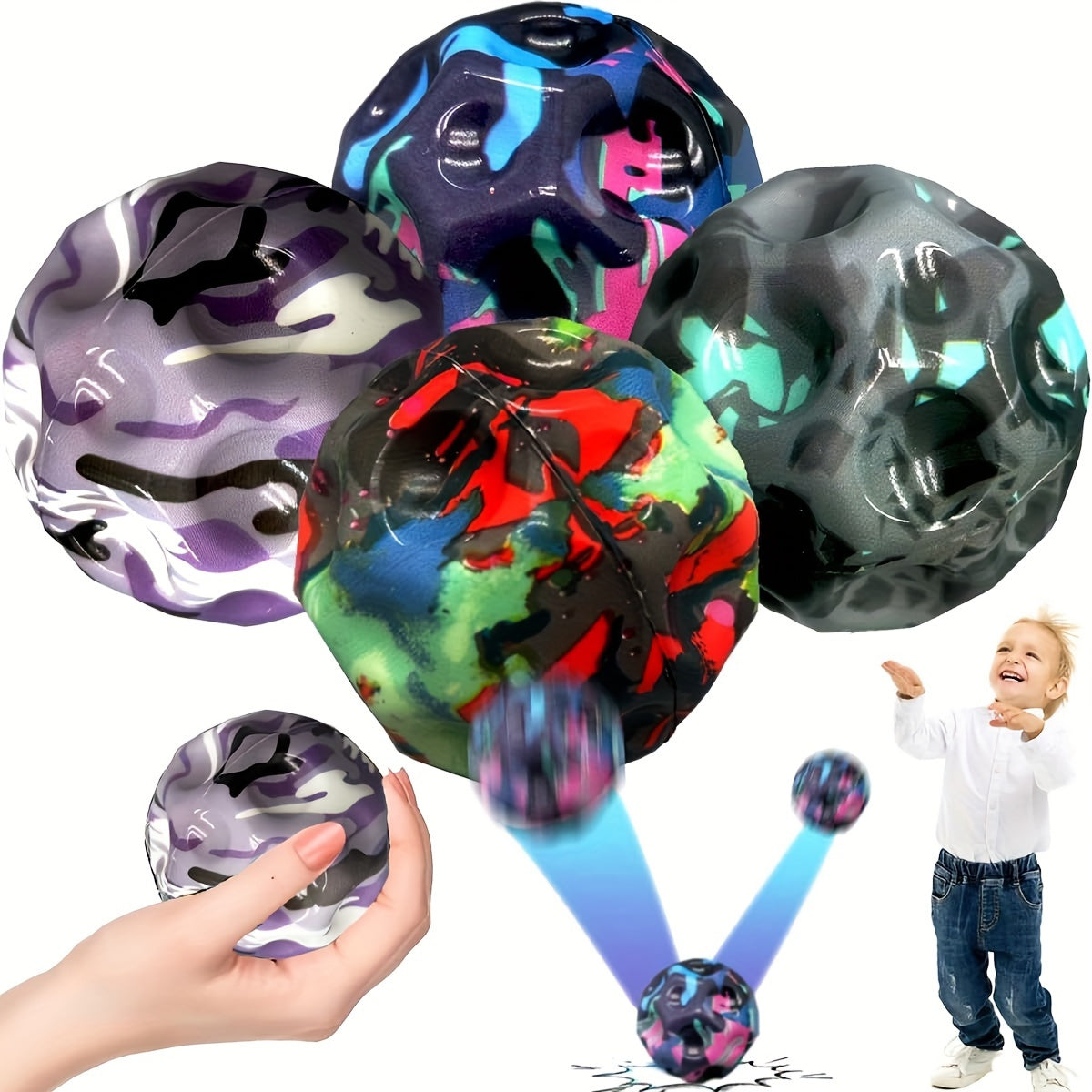 Camouflage Space Bouncy Ball Moon Surface Soccer Training