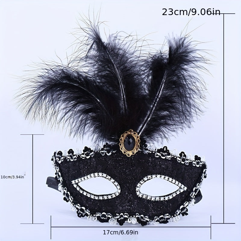Angel Half Face Feather Mask Halloween Christmas Masquerade Accessory