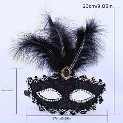 Angel Half Face Feather Mask Halloween Christmas Masquerade Accessory
