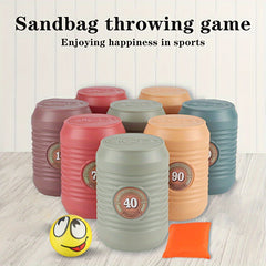 Knock Down Can Game Set Outdoor Activity for Kids Ages 3-6 Durable Plastic