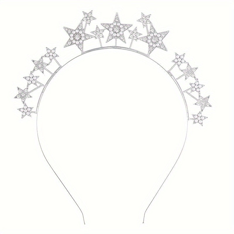 Golden Rhinestone Star Headband for Party