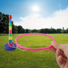Ring Toss Game Set Durable Plastic for Outdoor Parties Ideal Gift
