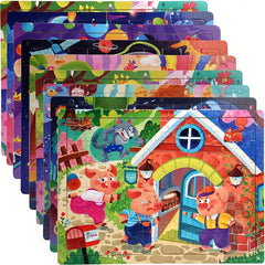 Wooden Jigsaw Puzzle Set for Kids - Cartoon & Animal Themed Toy