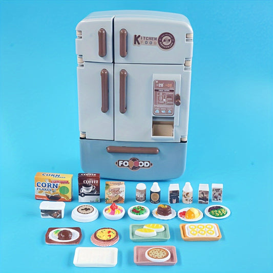Home Kitchen Toy Set with Double Door Refrigerator