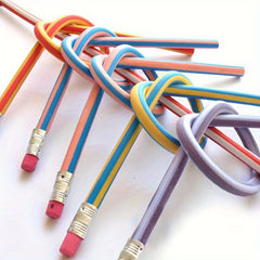 5pcs Curved Pencils With Erasers Magic Soft Pencils For Classroom Gift Party