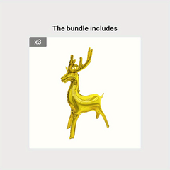 2pcs Golden Reindeer Balloons Large Foil Xmas Winter