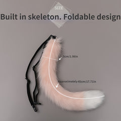 Faux Fur Fluffy Fox Tail Prop Soft Warm Accessory Halloween Carnival Cosplay