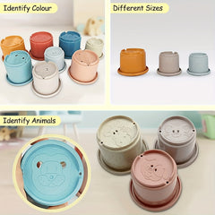 8-Piece Colorful Stacking Cup Toy Set for Babies 0-3 Years