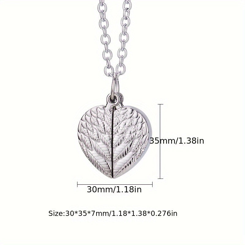 Custom Angel Wings Heart Necklace Small Box Pendant