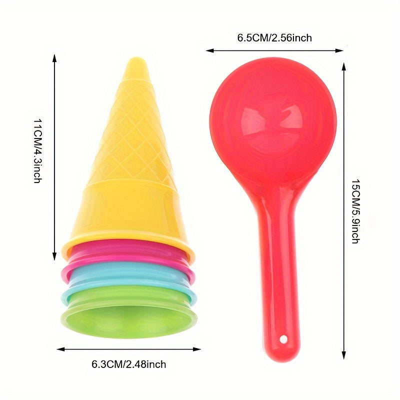 Beach Ice Cream Toy Set Plastic Cup Spoon Digging Tool