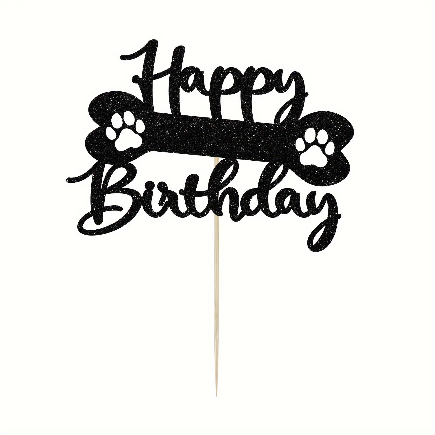 Sparkling Pet Themed Cake Topper for Dog & Cat Birthday Parties