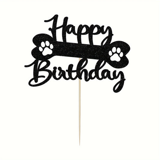 Sparkling Pet Themed Cake Topper for Dog & Cat Birthday Parties