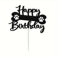 Sparkling Pet Themed Cake Topper for Dog & Cat Birthday Parties