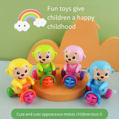 Clockwork Monkey Wind Up Toy with Ringing Bell for Kids - No Batteries Required