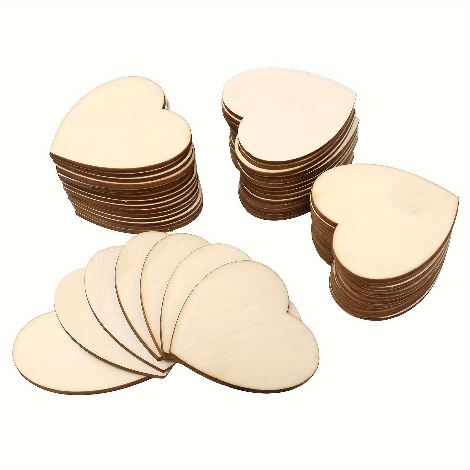 50pcs Hand Painted Wooden Heart Ornaments DIY Love Graffiti Accessories