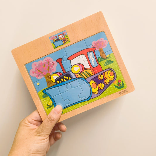 12pc Wooden Jigsaw Puzzle Cartoon Pattern Flat Panel Exercise Attention