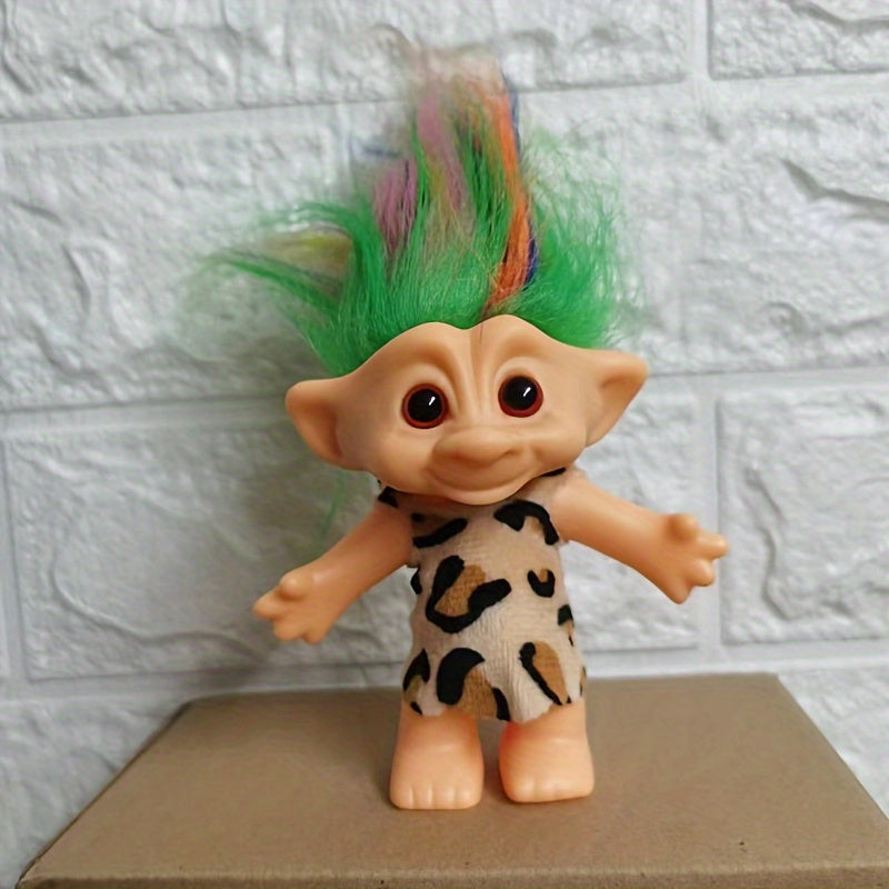 1pc 3.93in PVC Retro Troll Doll Nostalgia Doll Long Hair Magic Hair Toy