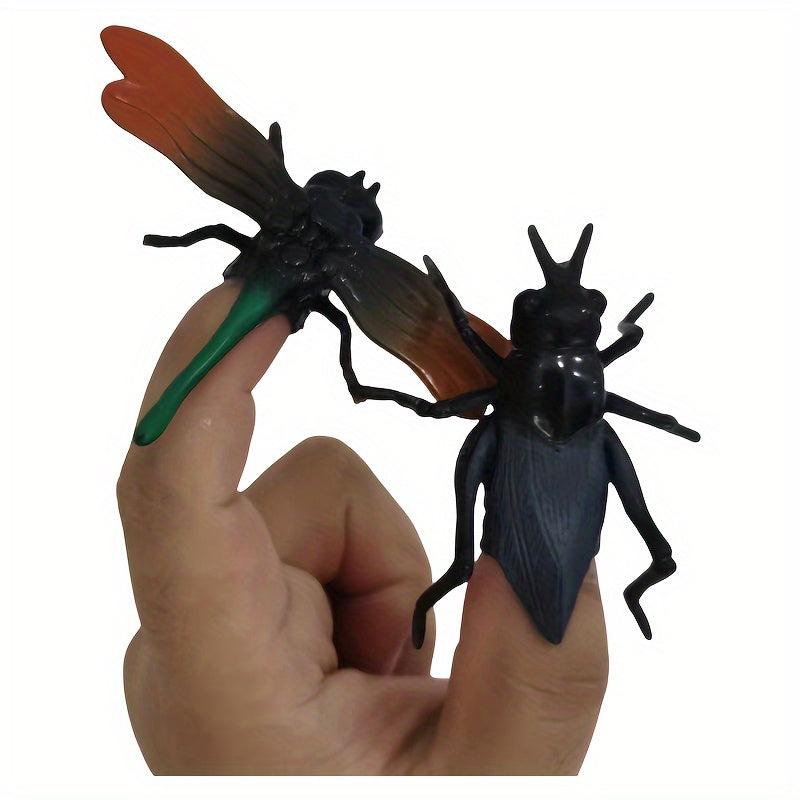 6pcs Finger Puppet Insects Soft Rubber Set for Interactive Play