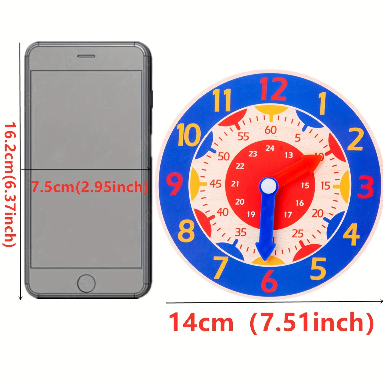 Wooden Educational Clock Model Toy Children's Time Learning Gift