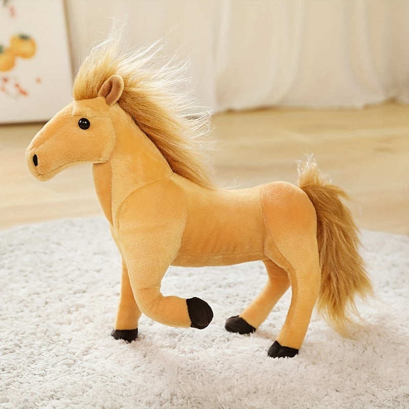 Horse Plush Toy Simulation Pony Doll Soft Stuffed Animal