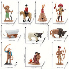 Western Cowboy Scene Model Toy Set
