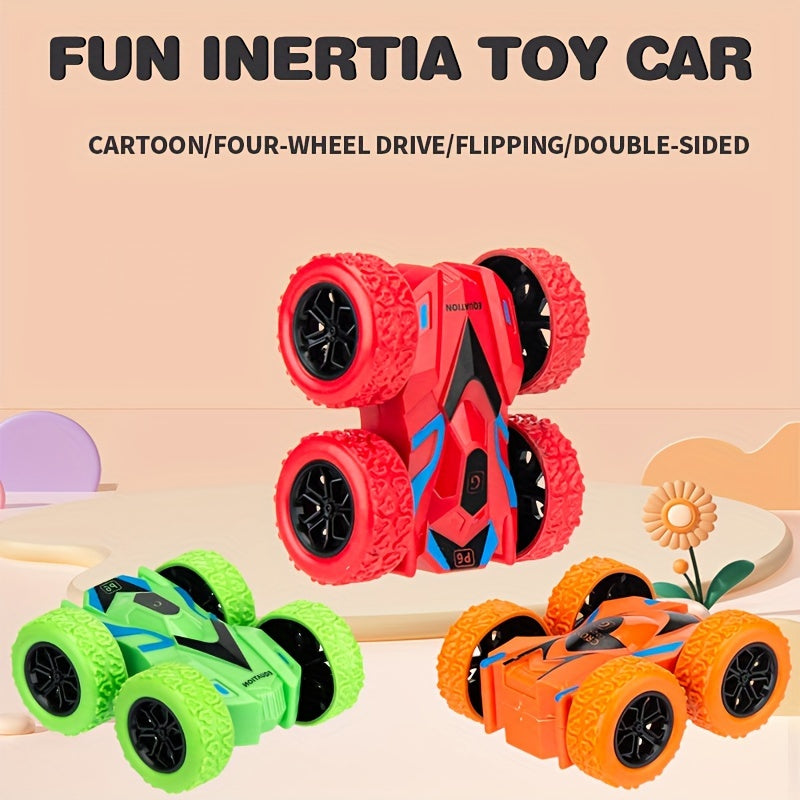 Inertia Stunt Toy Cars 4 Pack Dual Sided Flipping Vehicles