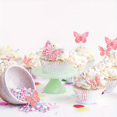 3D Butterfly Cake Topper Set for DIY Birthday & Wedding Cupcakes