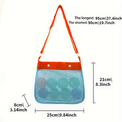 2pcs Mesh Beach Toy Bag Sand Toys & Seashell Collecting Ideal Pool Swim