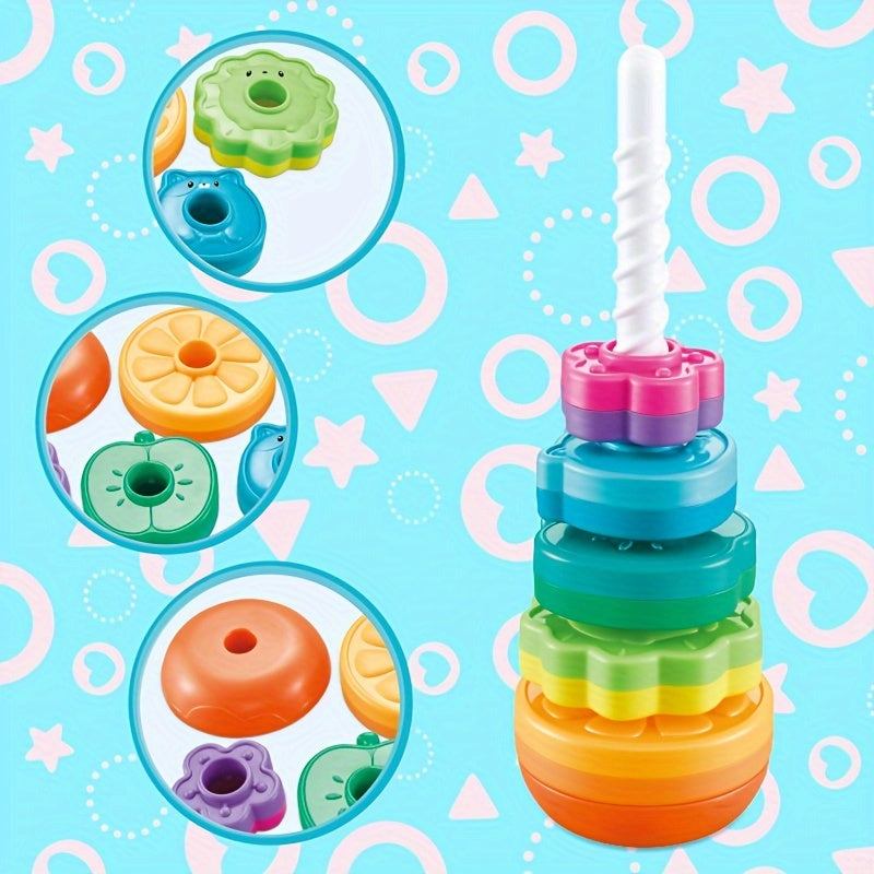 Educational Rainbow Stack Toy Set for Toddlers